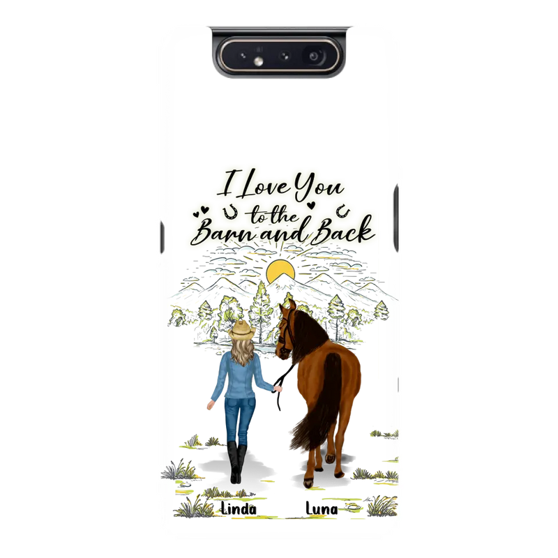 Personalized Horse Girl Phone Case - Up to 6 Horses - Gift Idea for Horse Lovers - I Love You To The Barn & Back - Case for iPhone/Samsung