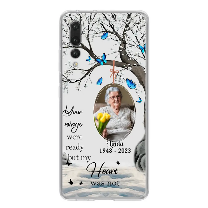 Custom Personalized Memorial Photo Phone Case - Upload Photo - Memorial Gift Idea For Family Member - Your Wings Were Ready But My Heart Was Not - Case For Xiaomi/ Oppo/ Huawei