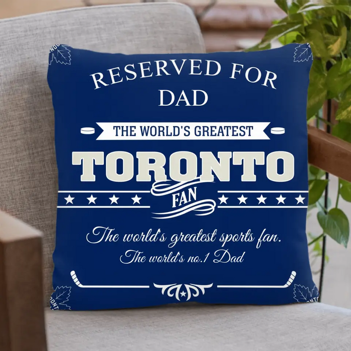 Custom Personalized Ice Hockey Pillow Cover - Gift Idea For Dad/ Mom/ Ice Hockey Lover - The World's No.1 Dad