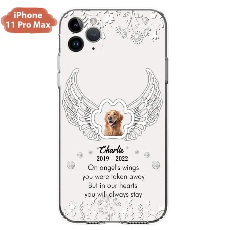 Personalized Pet Phone Case - Upload Photo - Memorial Gift Idea for Dog/Cat Lovers - In Our Hearts You Will Always Stay - Case for iPhone/Samsung
