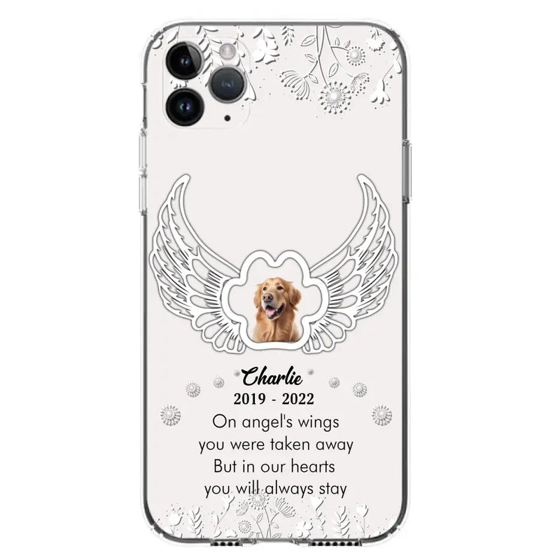 Personalized Pet Phone Case - Upload Photo - Memorial Gift Idea for Dog/Cat Lovers - In Our Hearts You Will Always Stay - Case for iPhone/Samsung