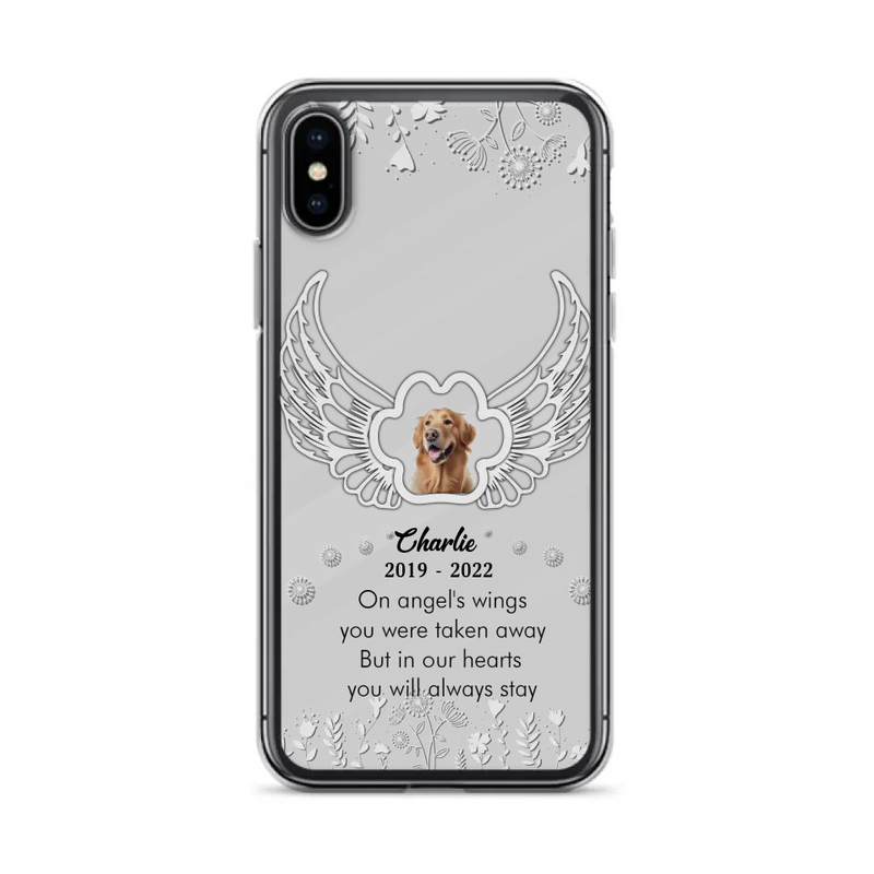 Personalized Pet Phone Case - Upload Photo - Memorial Gift Idea for Dog/Cat Lovers - In Our Hearts You Will Always Stay - Case for iPhone/Samsung