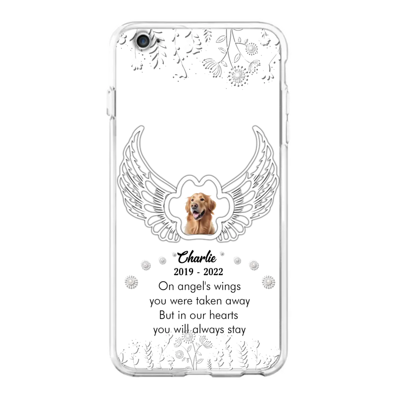 Personalized Pet Phone Case - Upload Photo - Memorial Gift Idea for Dog/Cat Lovers - In Our Hearts You Will Always Stay - Case for iPhone/Samsung