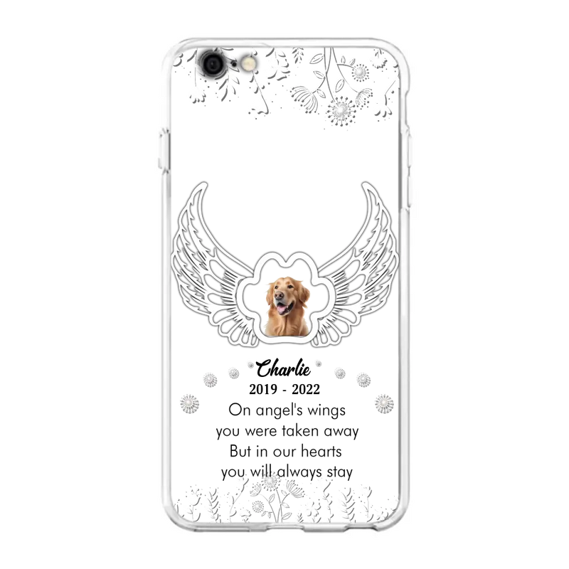 Personalized Pet Phone Case - Upload Photo - Memorial Gift Idea for Dog/Cat Lovers - In Our Hearts You Will Always Stay - Case for iPhone/Samsung
