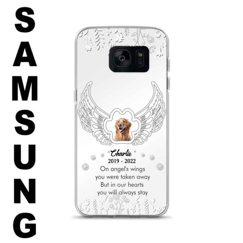 Personalized Pet Phone Case - Upload Photo - Memorial Gift Idea for Dog/Cat Lovers - In Our Hearts You Will Always Stay - Case for iPhone/Samsung