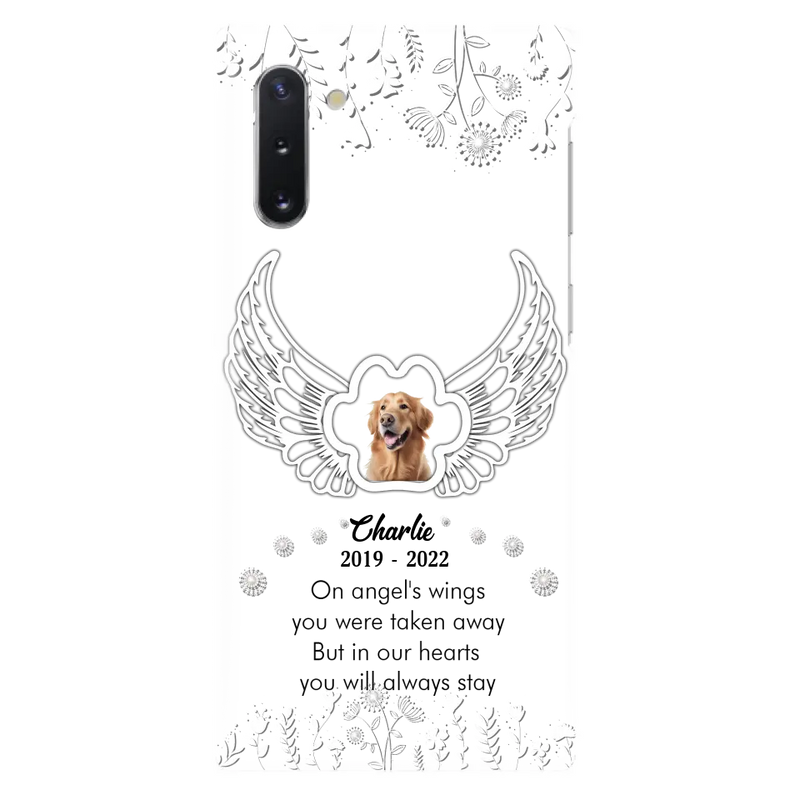 Personalized Pet Phone Case - Upload Photo - Memorial Gift Idea for Dog/Cat Lovers - In Our Hearts You Will Always Stay - Case for iPhone/Samsung