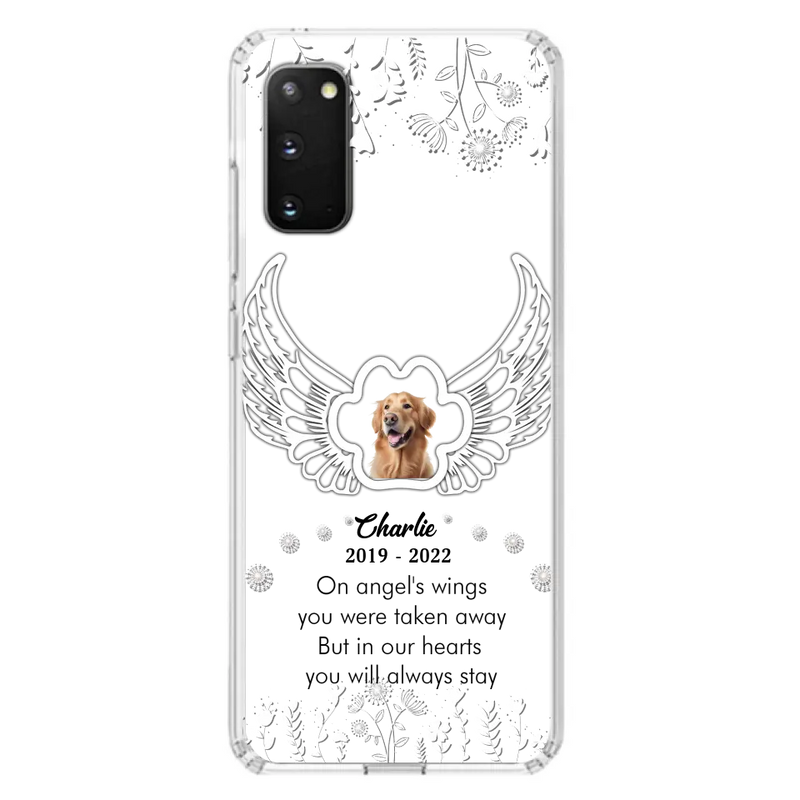 Personalized Pet Phone Case - Upload Photo - Memorial Gift Idea for Dog/Cat Lovers - In Our Hearts You Will Always Stay - Case for iPhone/Samsung