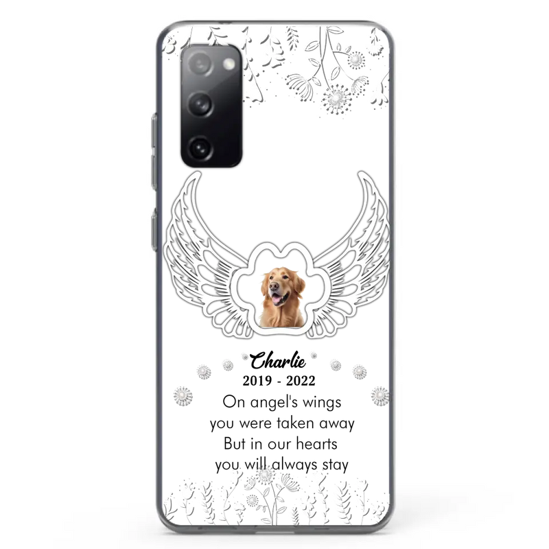 Personalized Pet Phone Case - Upload Photo - Memorial Gift Idea for Dog/Cat Lovers - In Our Hearts You Will Always Stay - Case for iPhone/Samsung