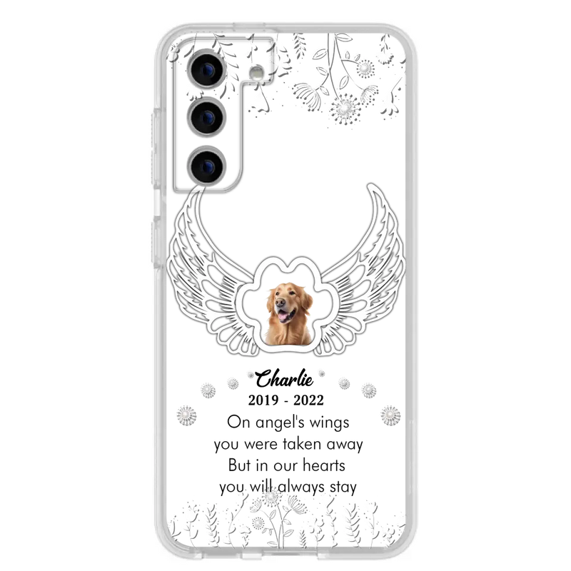 Personalized Pet Phone Case - Upload Photo - Memorial Gift Idea for Dog/Cat Lovers - In Our Hearts You Will Always Stay - Case for iPhone/Samsung