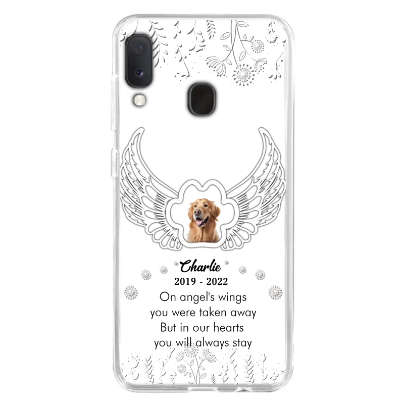 Personalized Pet Phone Case - Upload Photo - Memorial Gift Idea for Dog/Cat Lovers - In Our Hearts You Will Always Stay - Case for iPhone/Samsung