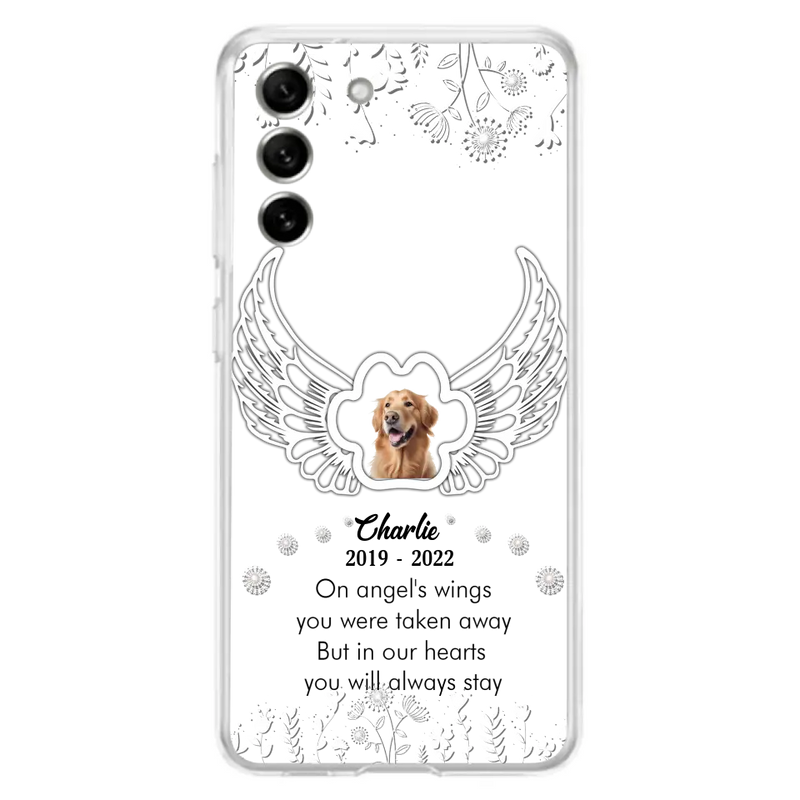 Personalized Pet Phone Case - Upload Photo - Memorial Gift Idea for Dog/Cat Lovers - In Our Hearts You Will Always Stay - Case for iPhone/Samsung