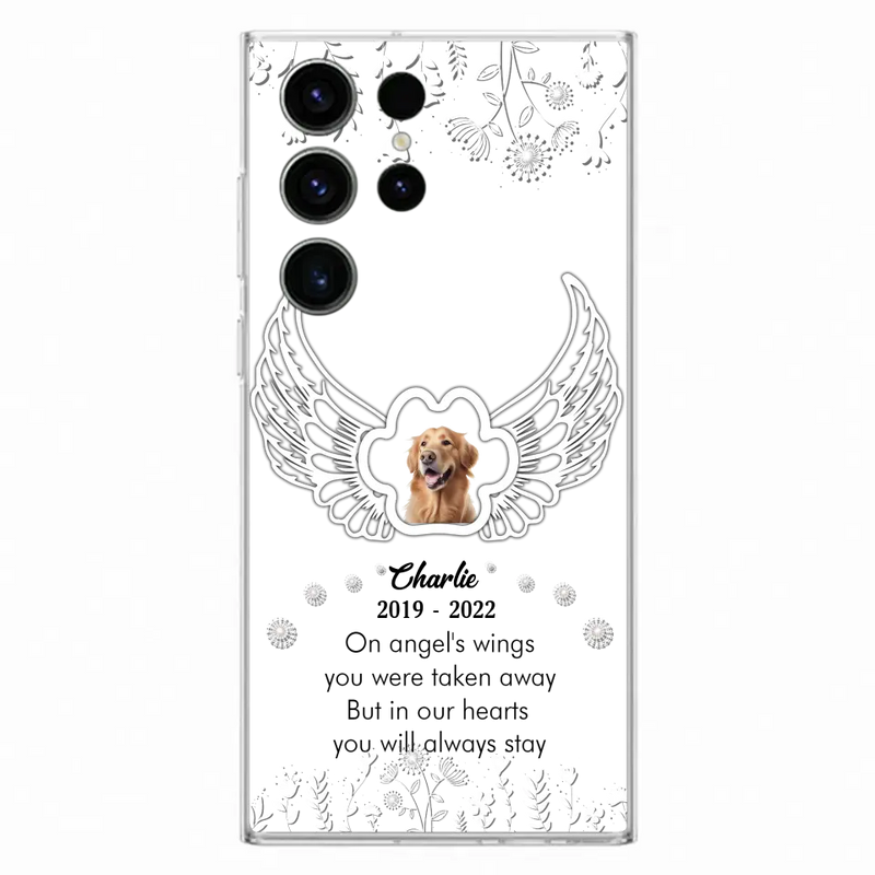 Personalized Pet Phone Case - Upload Photo - Memorial Gift Idea for Dog/Cat Lovers - In Our Hearts You Will Always Stay - Case for iPhone/Samsung