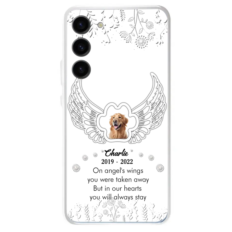 Personalized Pet Phone Case - Upload Photo - Memorial Gift Idea for Dog/Cat Lovers - In Our Hearts You Will Always Stay - Case for iPhone/Samsung