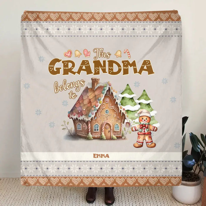 Personalized Grandma's Cookies Christmas Quilt/Fleece Throw Blanket - Gift Idea For Grandma/Mom - Up to 10 Kids - This Grandma Belongs To