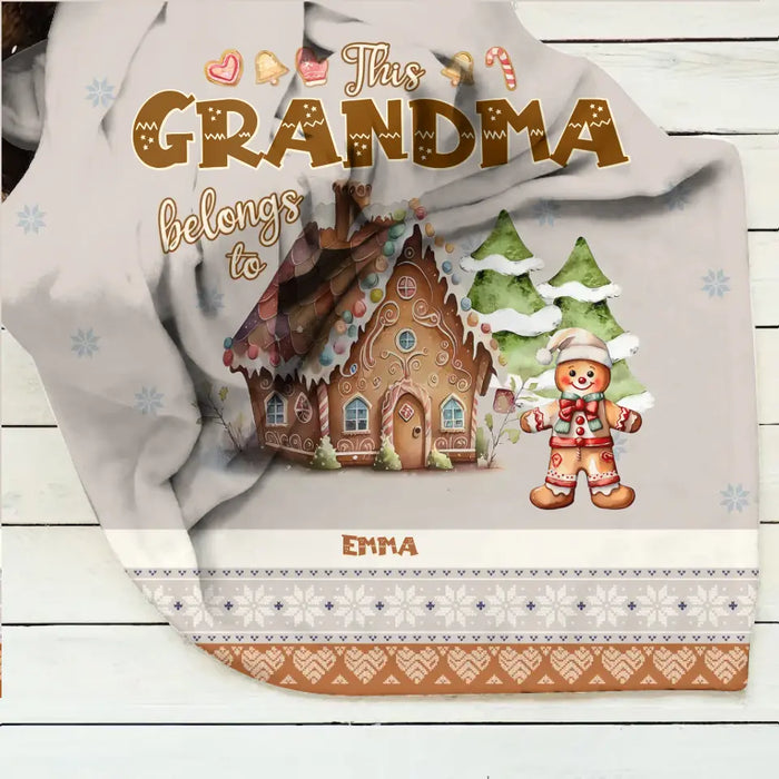 Custom Personalized Grandma's Cookies Christmas Quilt/Single Layer Fleece Blanket - Gift Idea For Grandma/Mom - Up to 10 Kids - This Grandma Belongs To