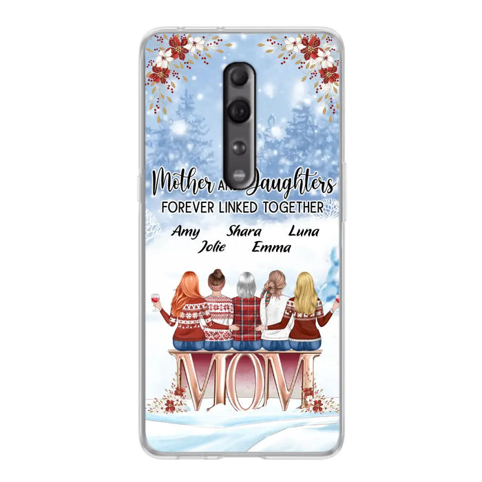 Personalized Mom Phone Case - Mother With Upto 4 Daughters - Gift Idea For Mother's Day From Daughter - Mother And Daughters Forever Linked Together - Case For Oppo/Xiaomi/Huawei