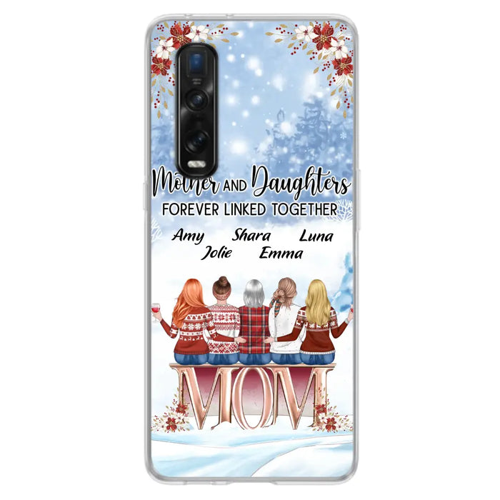 Personalized Mom Phone Case - Mother With Upto 4 Daughters - Gift Idea For Mother's Day From Daughter - Mother And Daughters Forever Linked Together - Case For Oppo/Xiaomi/Huawei