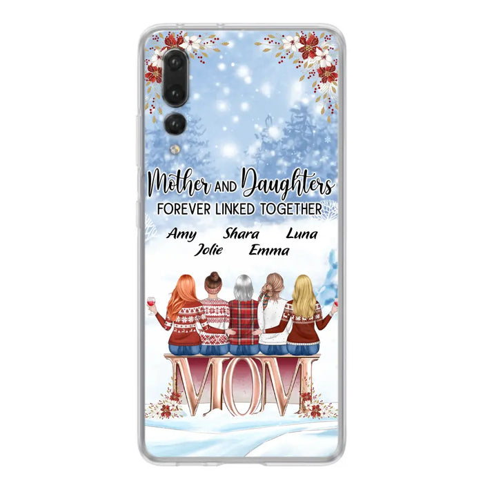 Personalized Mom Phone Case - Mother With Upto 4 Daughters - Gift Idea For Mother's Day From Daughter - Mother And Daughters Forever Linked Together - Case For Oppo/Xiaomi/Huawei