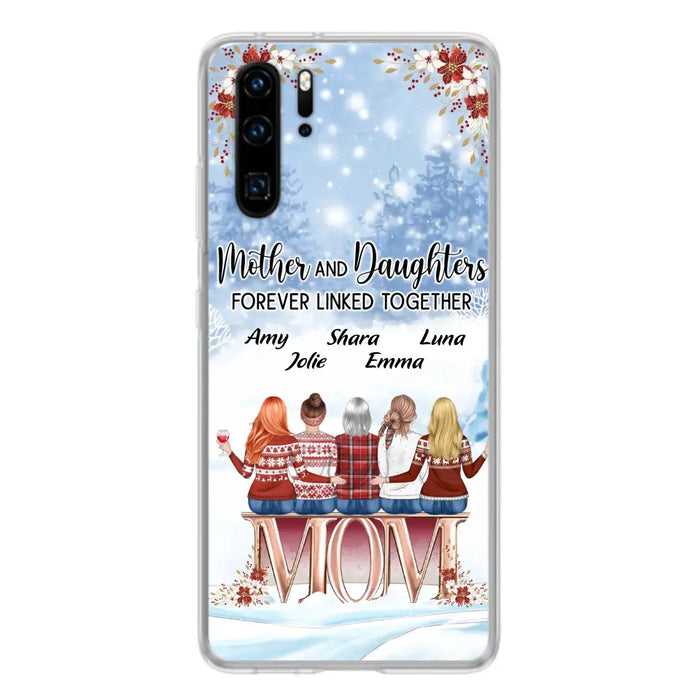 Personalized Mom Phone Case - Mother With Upto 4 Daughters - Gift Idea For Mother's Day From Daughter - Mother And Daughters Forever Linked Together - Case For Oppo/Xiaomi/Huawei