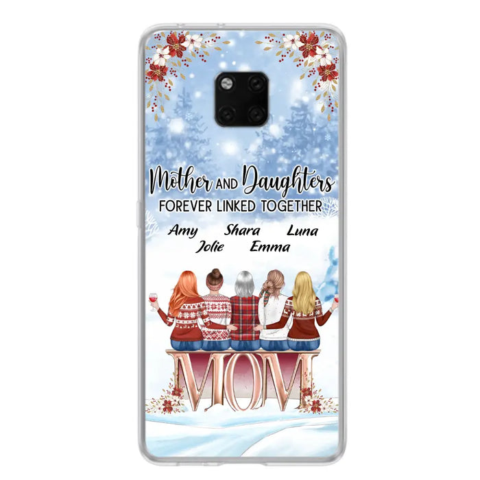 Personalized Mom Phone Case - Mother With Upto 4 Daughters - Gift Idea For Mother's Day From Daughter - Mother And Daughters Forever Linked Together - Case For Oppo/Xiaomi/Huawei