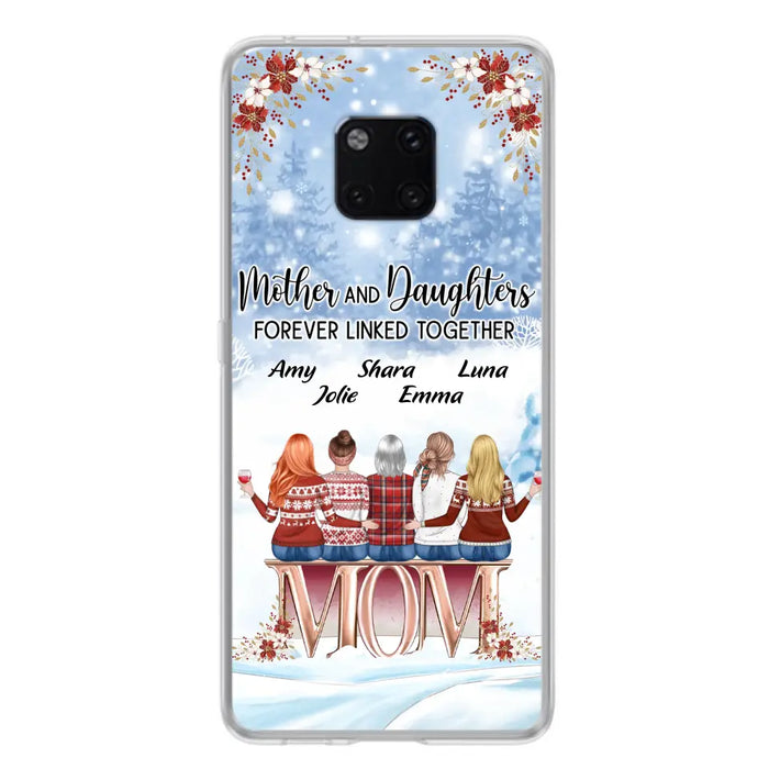 Personalized Mom Phone Case - Mother With Upto 4 Daughters - Gift Idea For Mother's Day From Daughter - Mother And Daughters Forever Linked Together - Case For Oppo/Xiaomi/Huawei