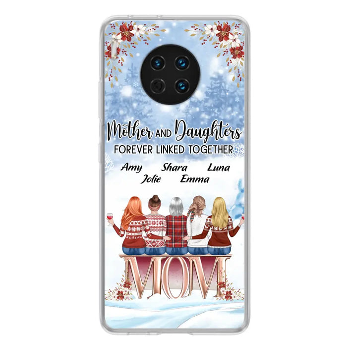 Personalized Mom Phone Case - Mother With Upto 4 Daughters - Gift Idea For Mother's Day From Daughter - Mother And Daughters Forever Linked Together - Case For Oppo/Xiaomi/Huawei