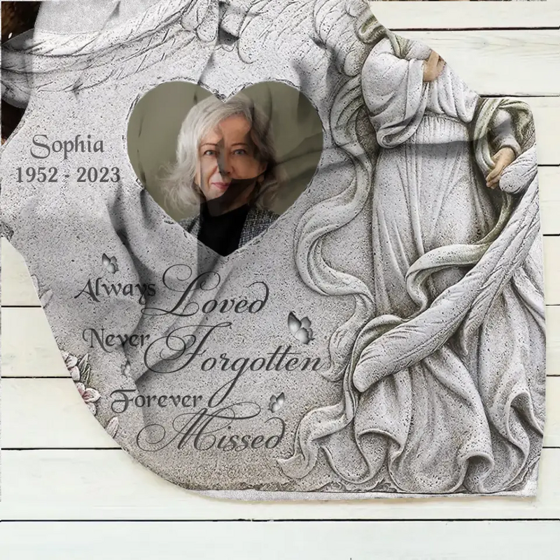 Personalized Memorial Fleece Throw Blanket/Quilt - Upload Photo - Memorial Gift Idea For Family Member - Always Loved Never Forgotten Forever Missed