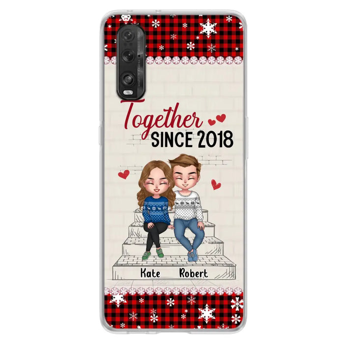 Custom Personalized Christmas Couple Phone Case - Christmas Gift Idea For Couple - Together Since 2018 - Case For Oppo/Xiaomi/Huawei