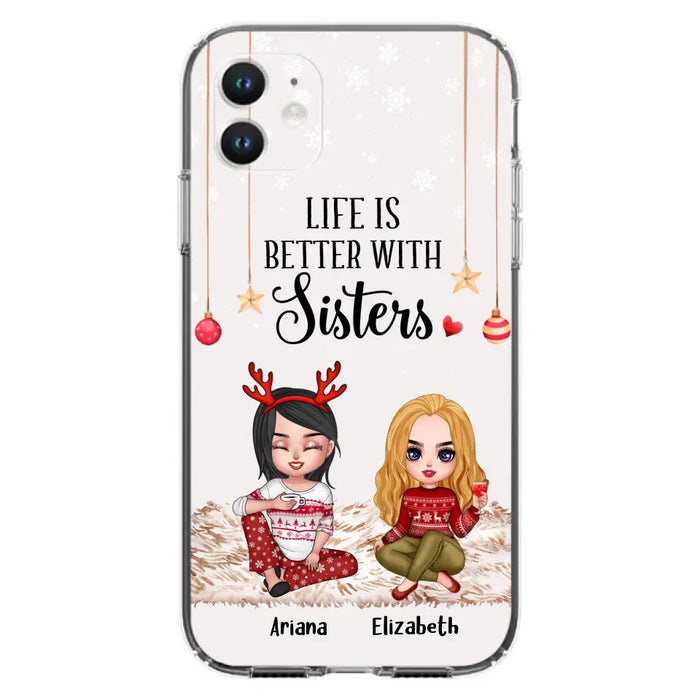 Custom Personalized Besties Phone Case - Gift Idea For Friends/Sisters/Besties - Life Is Better With Sisters - Upto 5 People - Case For iPhone/Samsung