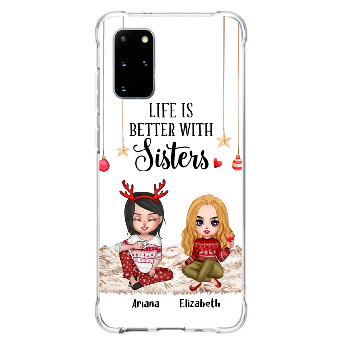 Custom Personalized Besties Phone Case - Gift Idea For Friends/Sisters/Besties - Life Is Better With Sisters - Upto 5 People - Case For iPhone/Samsung