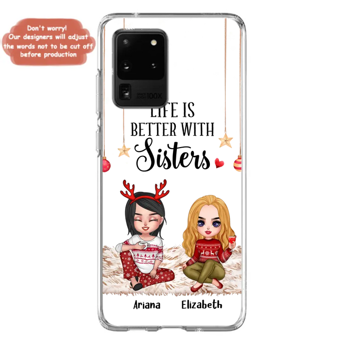 Custom Personalized Besties Phone Case - Gift Idea For Friends/Sisters/Besties - Life Is Better With Sisters - Upto 5 People - Case For iPhone/Samsung