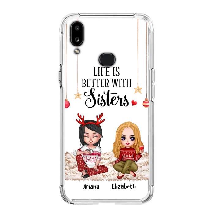 Custom Personalized Besties Phone Case - Gift Idea For Friends/Sisters/Besties - Life Is Better With Sisters - Upto 5 People - Case For iPhone/Samsung