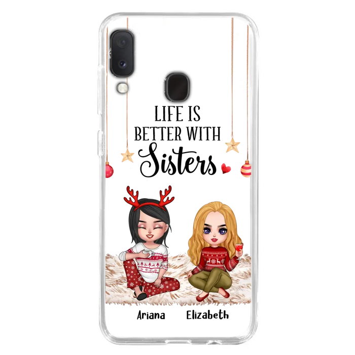 Custom Personalized Besties Phone Case - Gift Idea For Friends/Sisters/Besties - Life Is Better With Sisters - Upto 5 People - Case For iPhone/Samsung