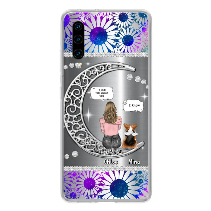 Custom Personalized To The Moon & Back Silver Pet Phone Case - Memorial Gift Idea For Dog/ Cat/ Rabbits Owners - Up to 4 Dogs/ Cats/ Rabbits - Case For Xiaomi/ Oppo/ Huawei