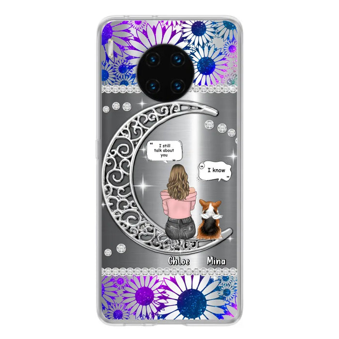 Custom Personalized To The Moon & Back Silver Pet Phone Case - Memorial Gift Idea For Dog/ Cat/ Rabbits Owners - Up to 4 Dogs/ Cats/ Rabbits - Case For Xiaomi/ Oppo/ Huawei