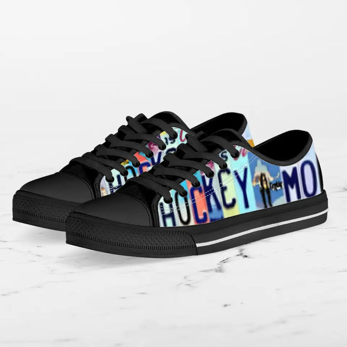 Custom Hockey Mom Canvas Sneakers - Gift Idea For Hockey