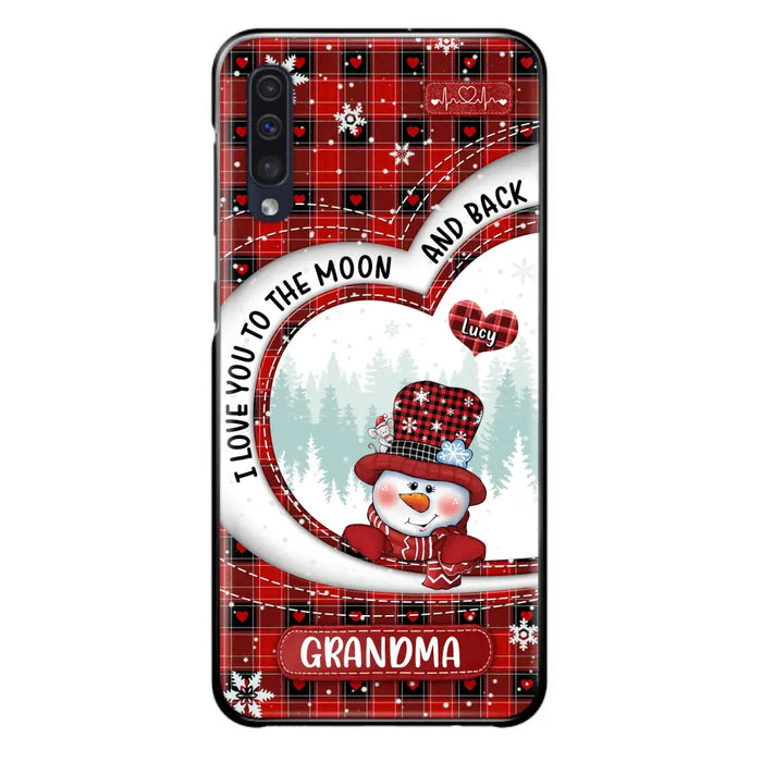 Custom Personalized Snowman Grandma Phone Case - Christmas Gift Idea For Grandma - Up to 12 Kids - Case For iPhone/Samsung - I Love You To The Moon And Back