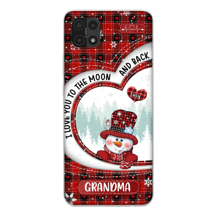 Custom Personalized Snowman Grandma Phone Case - Christmas Gift Idea For Grandma - Up to 12 Kids - Case For Xiaomi/ Oppo/ Huawei - I Love You To The Moon And Back