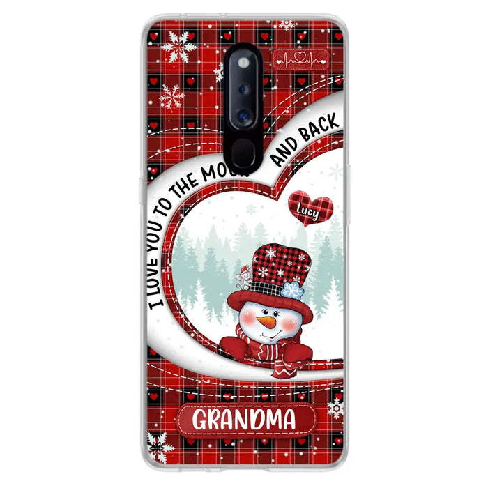 Custom Personalized Snowman Grandma Phone Case - Christmas Gift Idea For Grandma - Up to 12 Kids - Case For Xiaomi/ Oppo/ Huawei - I Love You To The Moon And Back