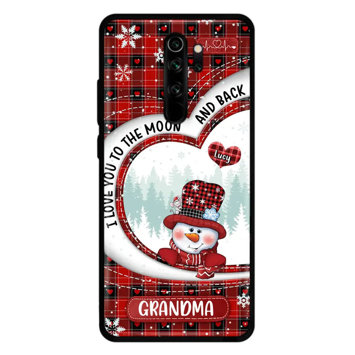 Custom Personalized Snowman Grandma Phone Case - Christmas Gift Idea For Grandma - Up to 12 Kids - Case For Xiaomi/ Oppo/ Huawei - I Love You To The Moon And Back