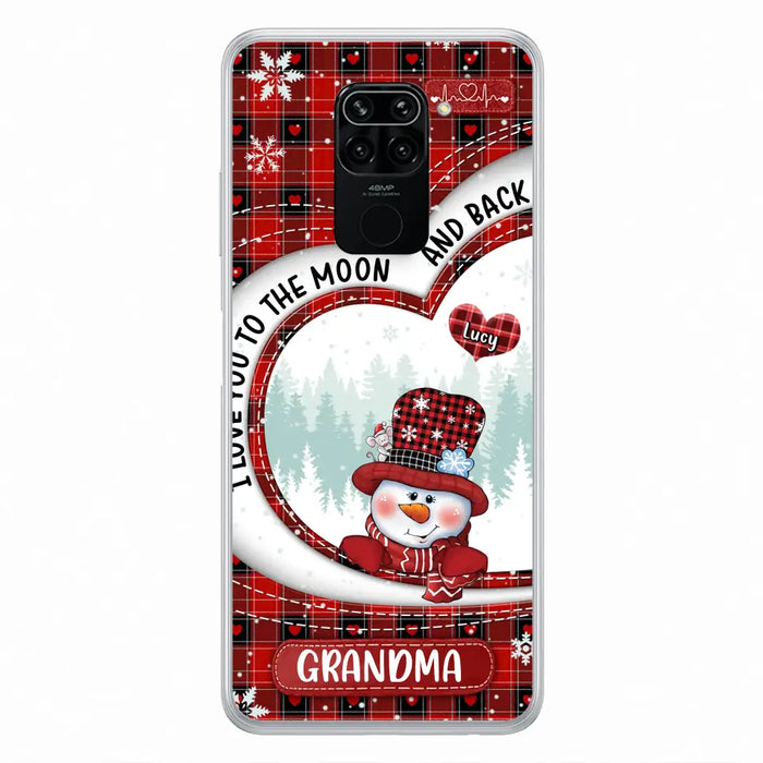 Custom Personalized Snowman Grandma Phone Case - Christmas Gift Idea For Grandma - Up to 12 Kids - Case For Xiaomi/ Oppo/ Huawei - I Love You To The Moon And Back