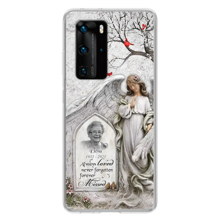 Custom Personalized Angel Memorial Phone Case - Upload Photo - Memorial Gift Idea For Family Member - Always Loved Never Forgotten Forever Missed - Case For Xiaomi/ Oppo/ Huawei