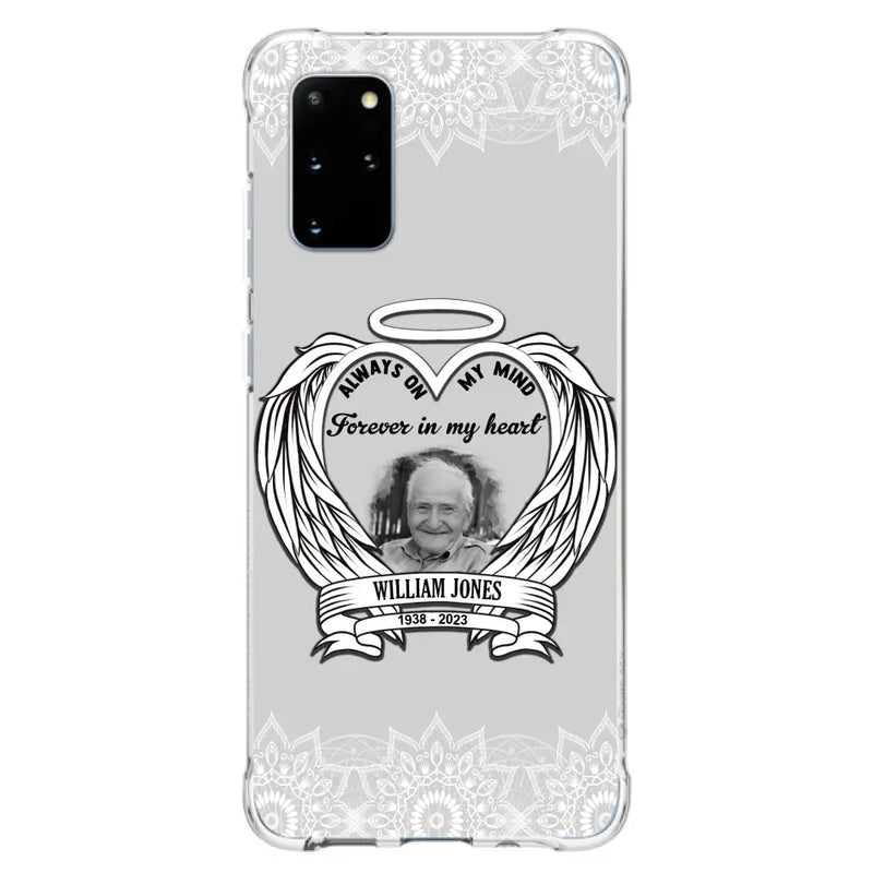 Personalized Memorial Phone Case - Upload Photo - Memorial Gift Idea For Family Member - Always On My Mind Forever in My Heart - Case For iPhone/Samsung