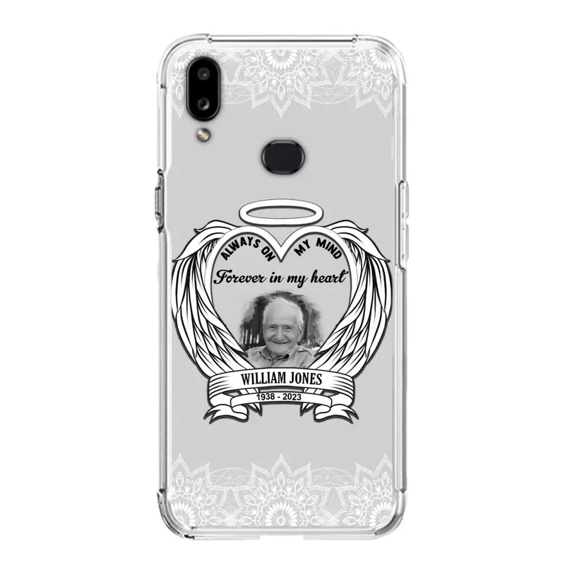 Personalized Memorial Phone Case - Upload Photo - Memorial Gift Idea For Family Member - Always On My Mind Forever in My Heart - Case For iPhone/Samsung