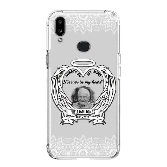 Custom Personalized Memorial Phone Case - Upload Photo - Memorial Gift Idea For Family Member - Always On My Mind Forever in My Heart - Case For iPhone/Samsung