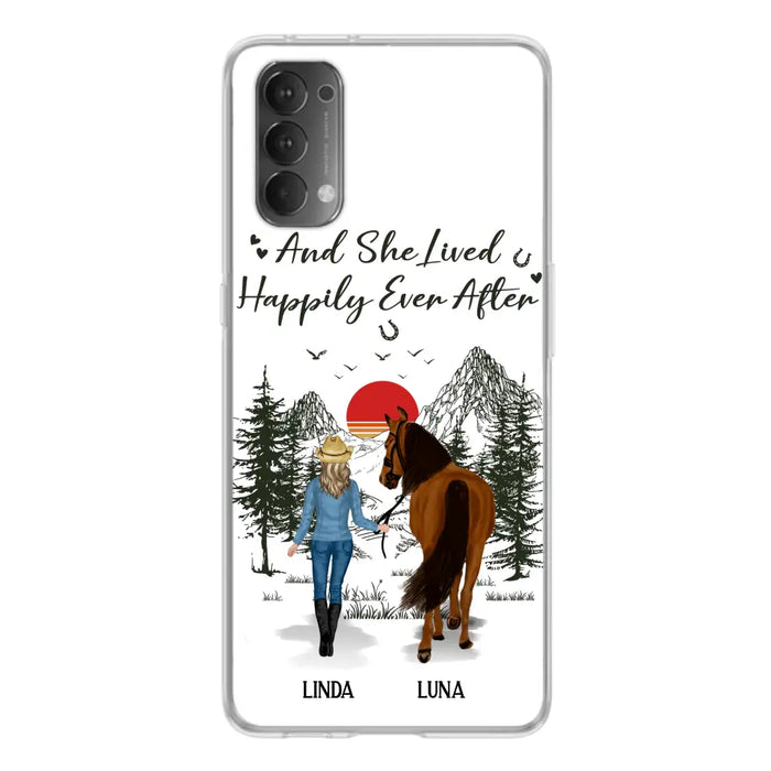 Custom Personalized Horse Girl Phone Case - Gift Idea For Horse Mom/ Horse Lover - And She Lived Happily Ever After - Case For Xiaomi/ Oppo/ Huawei