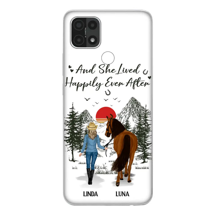 Custom Personalized Horse Girl Phone Case - Gift Idea For Horse Mom/ Horse Lover - And She Lived Happily Ever After - Case For Xiaomi/ Oppo/ Huawei