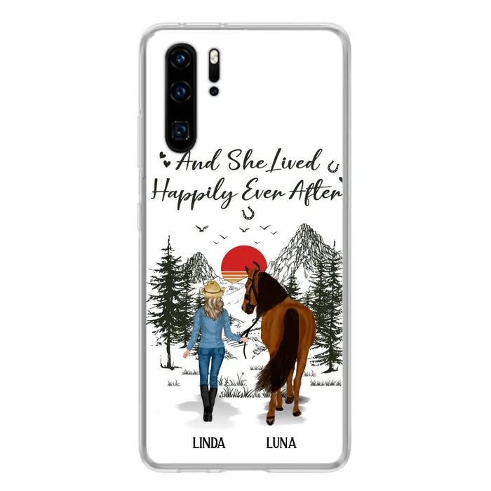 Custom Personalized Horse Girl Phone Case - Gift Idea For Horse Mom/ Horse Lover - And She Lived Happily Ever After - Case For Xiaomi/ Oppo/ Huawei