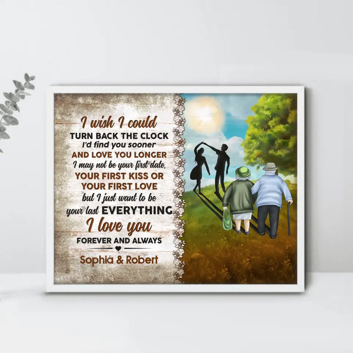 Custom Personalized Couple Unframed Horizontal Poster - Gift Idea For Couple - I Wish I Could Turn Back The Clock