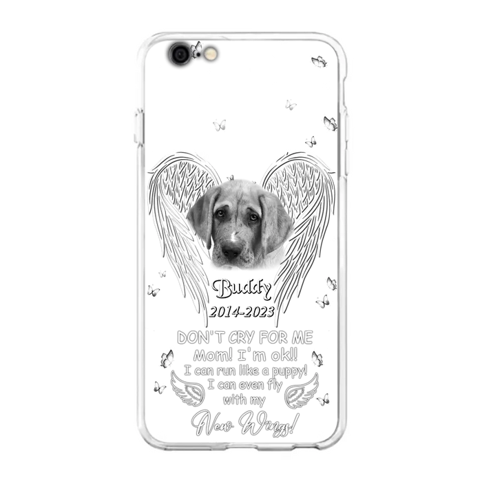 Custom Personalized Memorial Photo Phone Case - Memorial Gift Idea for Christmas - Don't Cry For Me Mom/Dad - Case For iPhone/Samsung